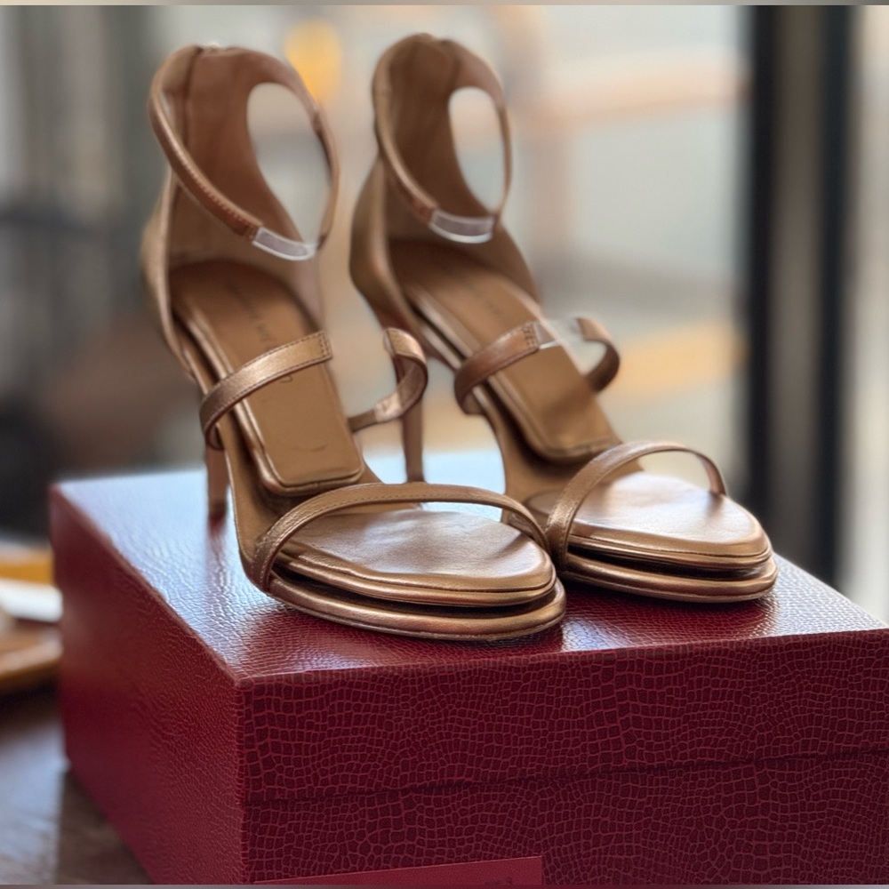 Tamara Mellon Gold Strappy Sandals